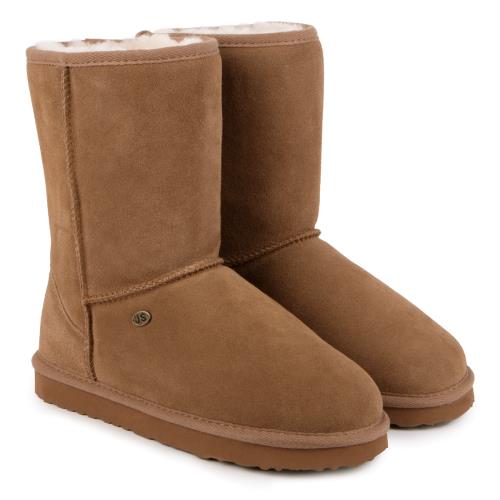 Ladies Short Classic Sheepskin Boots  Chestnut Extra Image 4